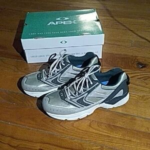 Apex Men's Silver and Blue Athletic Shoes